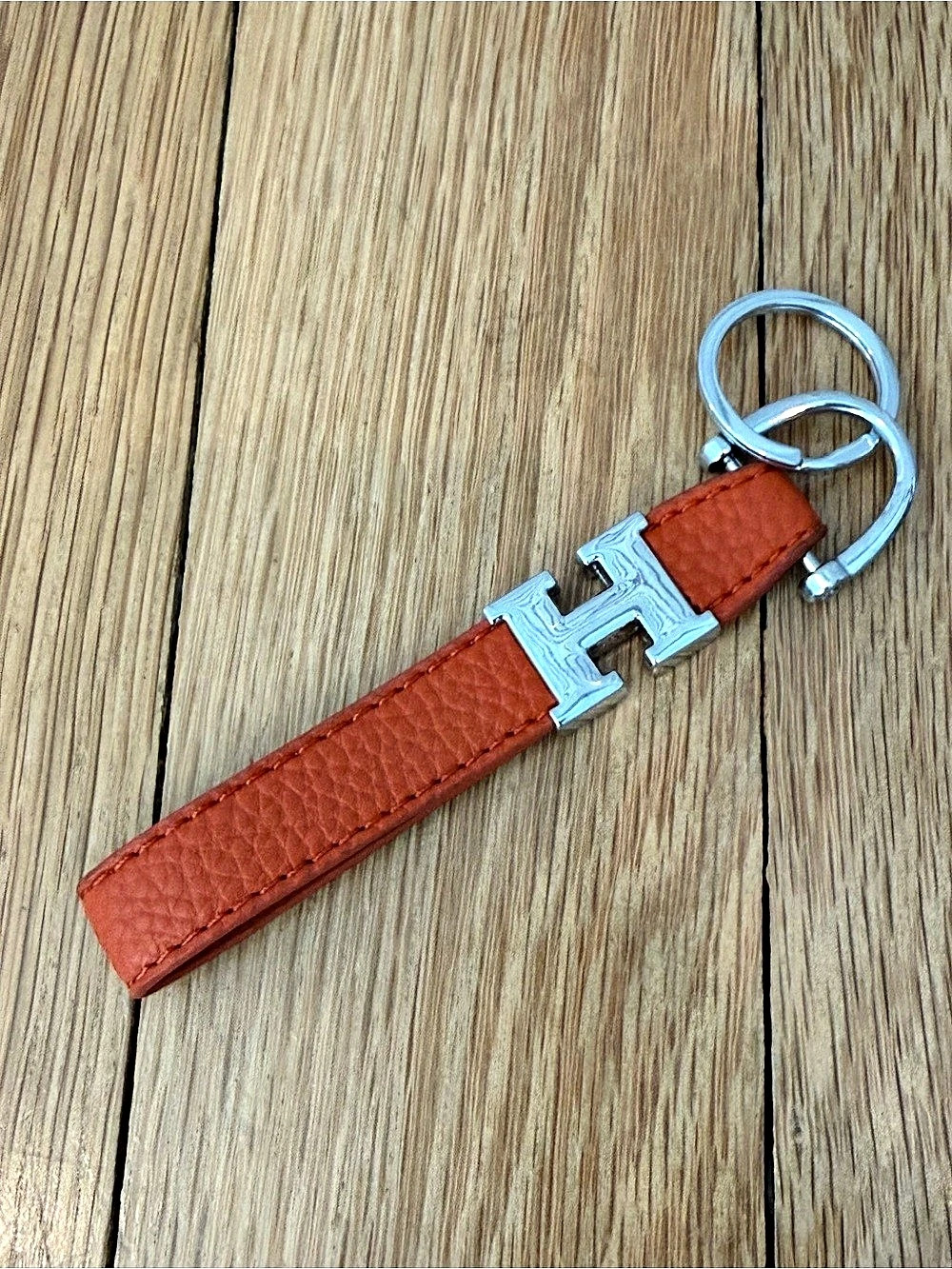 H Logo Leather Key Ring Red & Pink also have red
